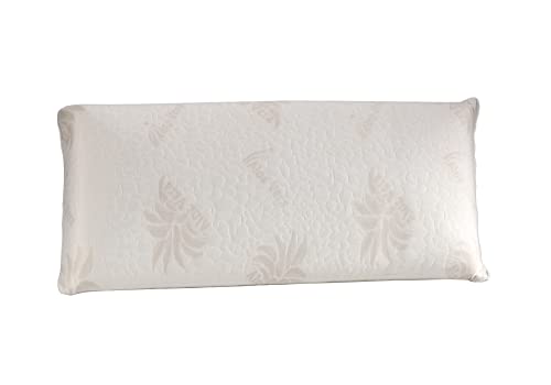 Dormio - Almohada viscoelástica con perfecta adaptabilidad al cuello, Tejido Aloe Vera, Termorregulable, Blanco, 70 cm