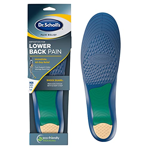 Dr. Scholl 's Dolor Alivio Ortopédica para Dolor de Baja Espalda para Hombre, 1 Par, Talla 8-14 187003 , Hombres, 1 Pair (New), 1