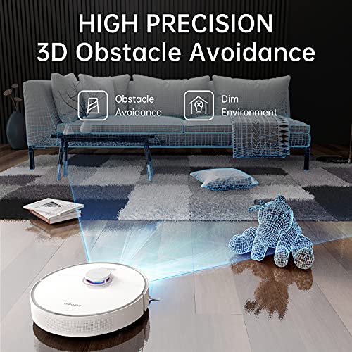 Dreame L10 Pro Robot Aspirador y Fregasuelos con Detección de Obstáculos 3D en Tiempo Real, Navegación por Mapa con Láser, 4000 Pa, Autonomía de 150 Minutos, WiFi/Alexa/App, para Mascotas, Alfombras