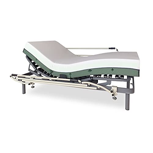 Duérmete Online Pack Cama Eléctrica Articulada Ergomedic Pro + Colchón Viscoelástico Bio Medic + Barandillas Reforzadas, Gris Antracita, 105x190