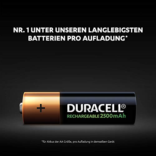 Duracell - Pilas Recargables AA 2500 mAh, paquete de 8