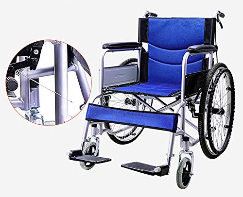 DYR Silla de Ruedas Plegable Liviana, ayudas portátiles para Caminar para Personas Mayores con discapacidades, Silla de Ruedas con Estructura de Refuerzo de Asiento Grueso y Suave