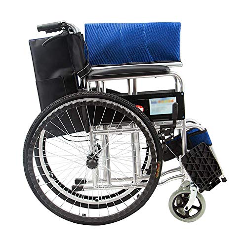 DYR Silla de Ruedas Plegable Liviana, ayudas portátiles para Caminar para Personas Mayores con discapacidades, Silla de Ruedas con Estructura de Refuerzo de Asiento Grueso y Suave