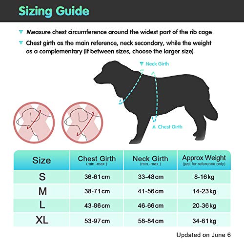 Eagloo Arnes de Perro Antitirones Cómodo Chaleco Ajustable Correa al Cuello y Pecho para Perros Grande Material Duradero Transpirable con Cinta Reflectante Adaptarse a Ejercer Externo L/Rosa