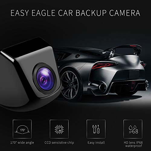 EASY EAGLE Camara Coche Trasera, Universal Impermeable Camara Marcha atras Coche con HD Visión Nocturna