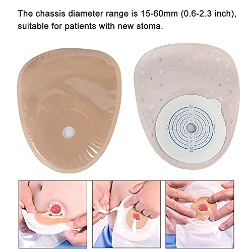 Eatbuy Bolsas de ostomía - Bolsa de ostomía con Sistema de 10 Piezas Bolsa de colostomía con Drenaje médico para una fácil observación de Las Lesiones del estoma y Las excretas