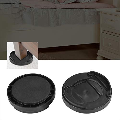 Ebtools - Elevadores para Muebles, 8 Unidades, de Plástico, con Ranuras Múltiples, Elevadores para Patas de Muebles, Antideslizantes, para Mesa de Escritorio, Sofá Y Cama (Negro)