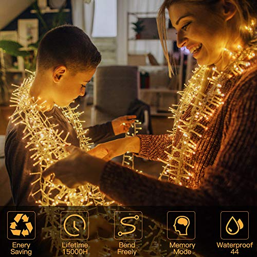 Elegear Guirnalda Luces Exterior 50 M/2000 LED Luces Navidad exterior, Guirnalda Decoracion con 8 Modo para Arboles de Navidad, Fiestas, Jardines,Casa,etc. (2000LED*50M)