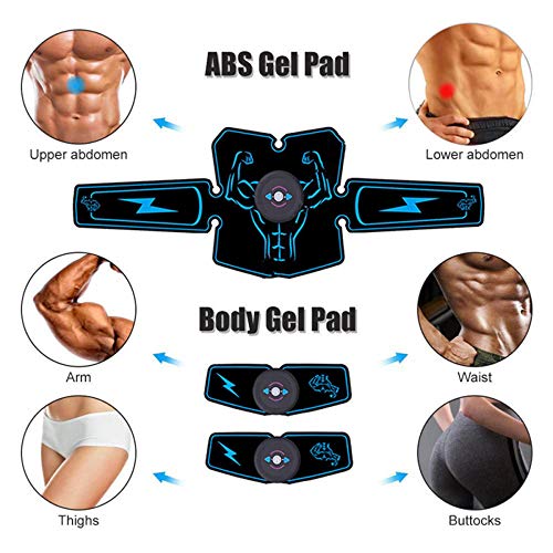 Estimulador de Músculo Abdominal Eléctrico Recargable USB Entrenador ABS Fitness Masaje Corporal EMS Electroestimulador Tonificador Ejercicio