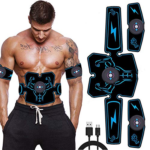 Estimulador de Músculo Abdominal Eléctrico Recargable USB Entrenador ABS Fitness Masaje Corporal EMS Electroestimulador Tonificador Ejercicio