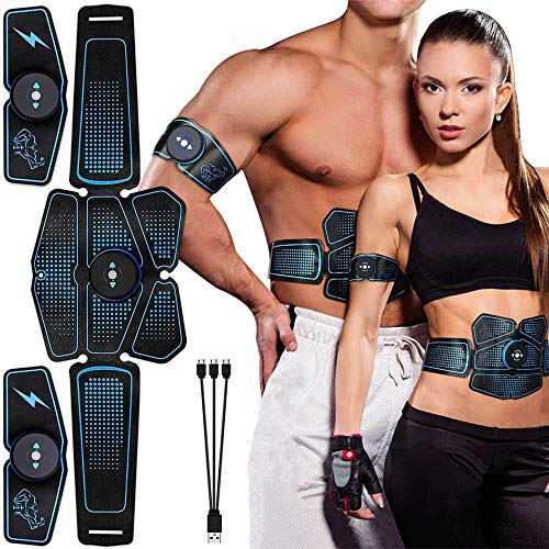 Estimulador Muscular Abdominal EMS ABS Trainer Electroestimulador Recargable USB para Entrenamiento de Gimnasio en Casa Masajeador de Tóner de Entrenamiento de Cadera