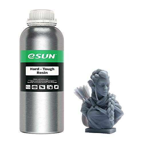 eSUN Resina ABS-Like UV 405nm Resina Rápida para Impresora 3D LCD Curado UV Resina Alta Dureza y Tenacidad Resina de Fotopolímero Líquida de Impresión 3D, 1000g Gris