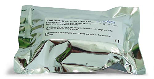 Eurozinc Elast (m 10 x cm 10) Vendaje Elástico con Ungüento de óxido de Zinc, con una Fuerte Acción Antiinflamatoria