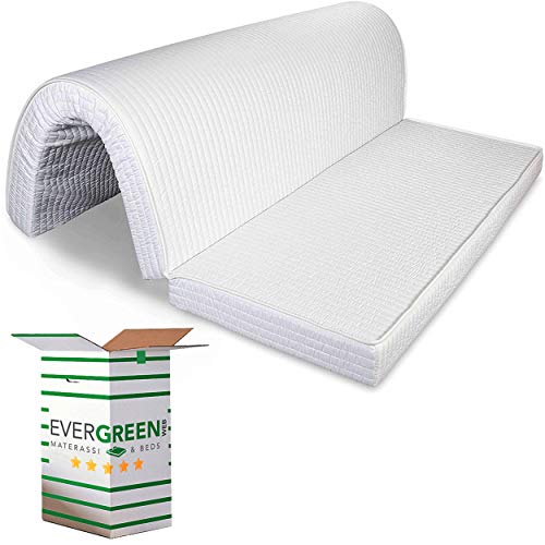 Evergreenweb – Colchón para sofá Cama Plegable 140x190 de Poliuretano 10 cm de Alto, Listo para Plegar sobre el Asiento Revestimiento hipoalergénico ortopédico ergonómico Lazos de fijación Bed Sofa