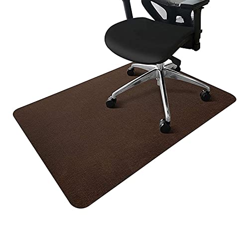 Exnemel 120x90cm Alfombrilla Protectora para el Suelo, Tapete para Silla de Oficina Antideslizante para Suelos Duros y baldosas, no fácil de rizar/Antideslizante/fácil de Limpiar (marrón)