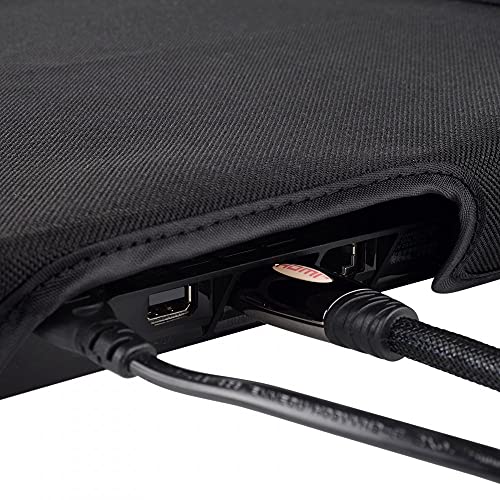 eXtremeRate Prueba de polvo para PS4 Consola Funda Cubierta Protectora Horizontal Diseño de doble capa Forro Corte Preciso Fácil de Acceso los cables Guardapolvo para Playstation 4 Slim Consola(Negro)