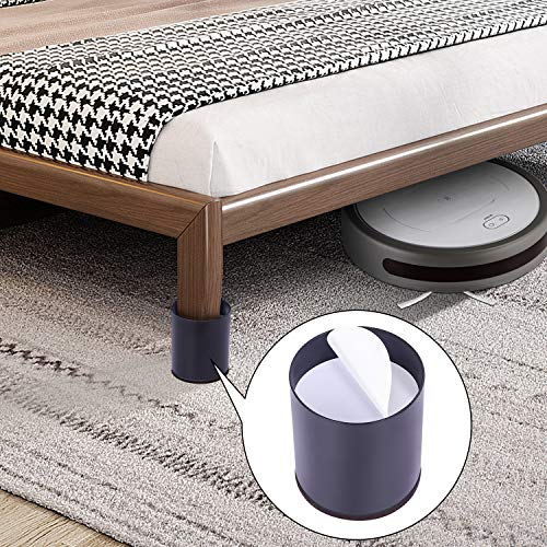 Ezprotekt Elevadores de Cama, Elevadores de Muebles para Sofá, Mesa, Altura de Elevación de 2", Almohadilla Inferior Protege los Suelos, Juego de 4,Negro Redondo