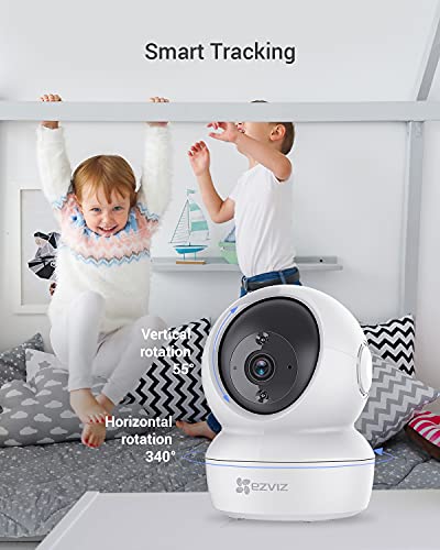 EZVIZ Cámara de Vigilancia 1080P WiFi Interior Cámara IP Domo 360º PTZ, Visión Nocturna, Detección de Movimiento, Audio Bidireccional, Compatible con Alexa y Google, Andriod/iOS, C6N