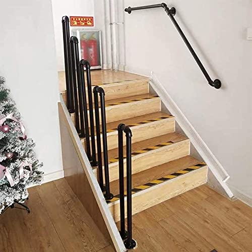 FAFZ Pasamanos para Escaleras, Barandilla, para Interiores Y Exteriores, Escaleras, Balcón, Balaustrada, Baranda De Hierro Antideslizante para Cubierta De Porche Tipo Loft, Redondo (Size : 35cm)