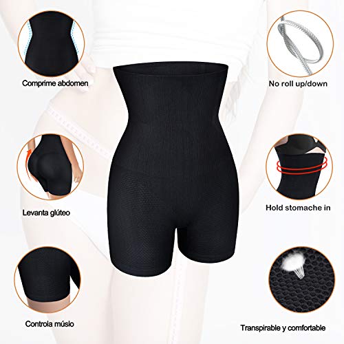 Faja Pantalón Shapewear Lenceria Braguita Moldeadora Mujer Faja Reductora Sin Costura Braga Body Shaper Cintura Moldeador Abdomen Ropa Moldeadora Mujer (Negro, XL/2XL)