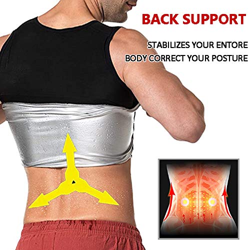 Faja Reductora Adelgazante Hombre Neopreno Camiseta Reductora Compresion de Sauna Deportivo (S/M)