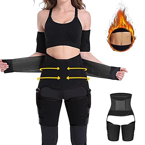 Faja Reductora Adelgazante Mujer Neopreno, 3 en 1 Levantador de Culata y Muslo Recortadora, Faja Lumbar de Trabajo Ajustable Ayuda a Reducir Cintura y Abdomen,Cinturón Transpirable Cintura (L/XL)