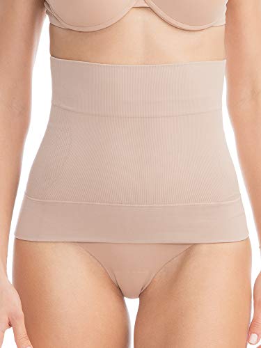 Farmacell Bodyshaper 605S (Carne, L) Banda Abdominal modeladora Invisible y Faja cinturón de contención 4 Palos Anti-Enrollado