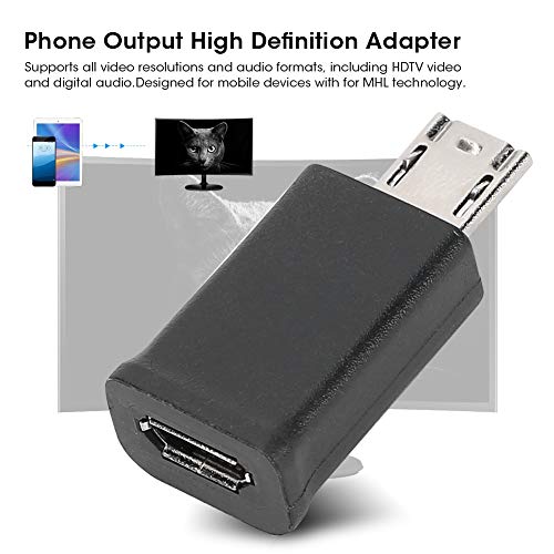 fasient Adaptador de Alta definición Salida de teléfono Adaptador de Alta definición, Adaptador de Salida de teléfono, Dispositivo Equipado con Micro USB a HDMI