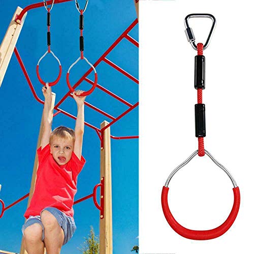 FBSPORT Anillos De La Gimnasia para Niños de Aire Libre, Juegos de Juegos Equipos de Patio al Aire Libre para, Anillo de Escalada, Anillo para Niños Paquete de 4