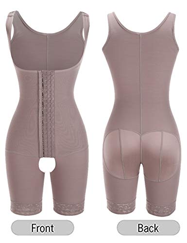 FeelinGirl Mujer Faja Reductora Chaleco sin Costura Corsé Bustier Ajustable Tirantes Faja Aabdominal Marrón 3XL/Talla 50