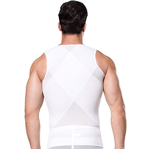 FEOYA - Faja Reductroa Adelgazante Moldeadora para Hombre Suave Transpirable para Verano para Boda Cita Fiesta Actividades Impotantes - Blanco - M