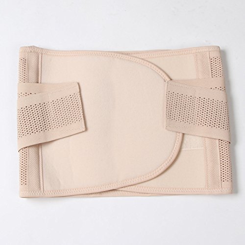 FEOYA Fajas Posparto Cinturón de Abdomen para Mujeres Cintura de Apoyo para Body Shaper Adelgazar Formación con Velcro Beige M