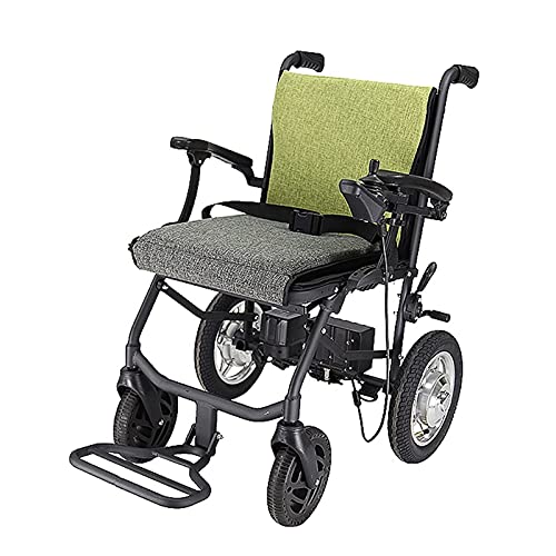 FGVDJ Silla de Ruedas eléctrica de Doble acción con Linterna Silla de Ruedas Plegable Ligera Sistema de Frenos Inteligente Potente Motor de Cubo sin escobillas