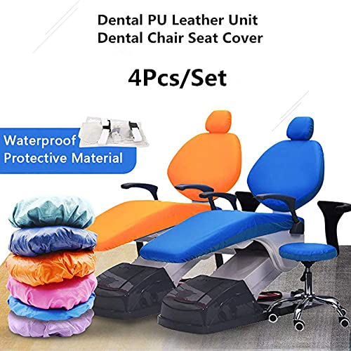 Fhdisfnsk Funda Protectora Gris para Silla Dental Completa, Funda Protectora elástica Impermeable, Protector de Respaldo para reposacabezas, Equipo de Dentista, 4 unids/Set