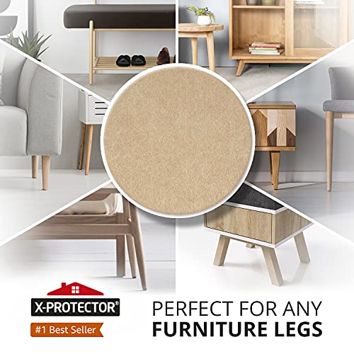 Fieltro adhesivo X-PROTECTOR – Deslizadores para muebles – 8 Premium fieltro autoadhesivo de 5 mm de grosor 20x16cm - Almohadillas fieltro Protegerán pisos de madera contra rasguños y marcas