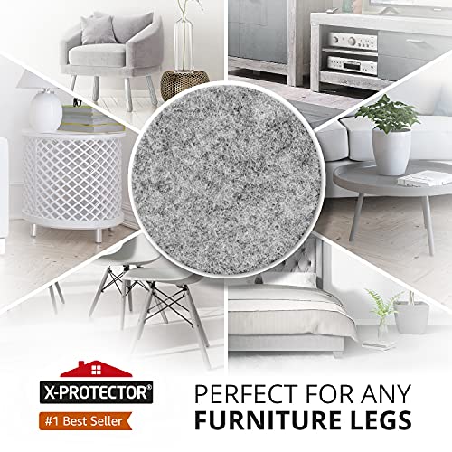 Fieltro adhesivo X-PROTECTOR - Deslizadores para muebles - 8 Premium fieltro autoadhesivo gris de 5 mm de grosor 20x16cm - Almohadillas fieltro Protegerán pisos de madera contra rasguños y marcas