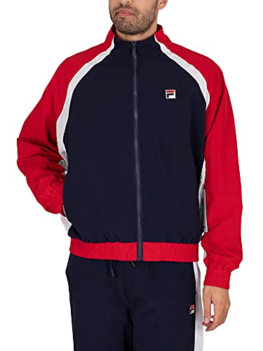 Fila de los Hombres Chaqueta con Cremallera y Cuello alzado RUDI Cut & Sew, Azul, M