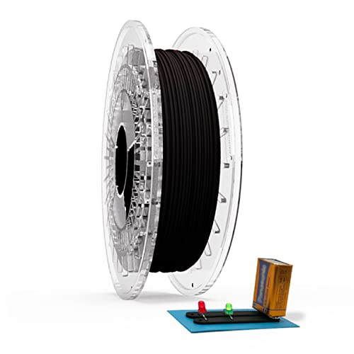 Filamento Filaflex Conductivo TPU flexible conductor de electricidad compatible con la mayoría de las impresoras 3D del mercado con una dureza shore 92A,1.75mm 500 gr, Negro