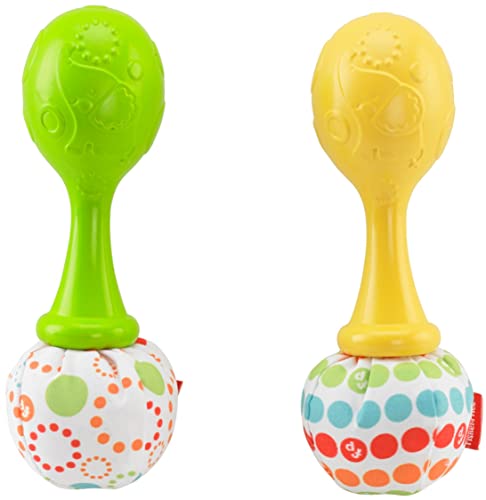 Fisher-Price Maracas musicales, juguete y sonajero para bebé +3 meses (Mattel BLT33)