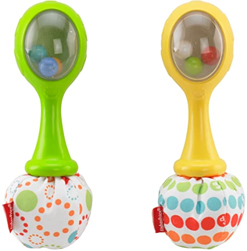 Fisher-Price Maracas musicales, juguete y sonajero para bebé +3 meses (Mattel BLT33)