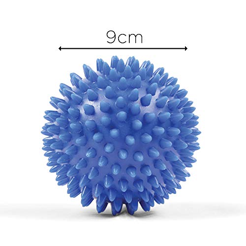 Fitness-Mad Bola de masaje de punta Spiky de Masaje, Unisex adulto, Azul, 9cm