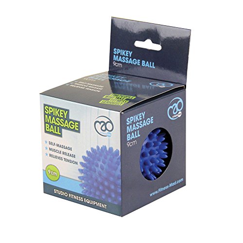 Fitness-Mad Bola de masaje de punta Spiky de Masaje, Unisex adulto, Azul, 9cm