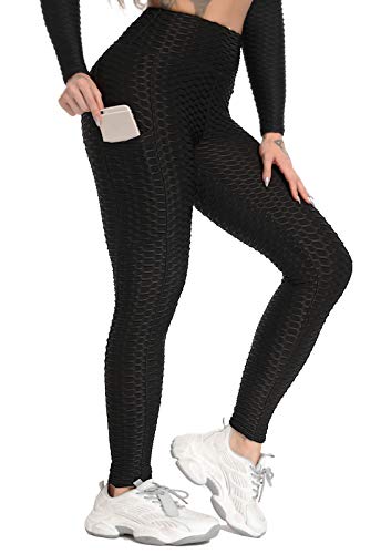 FITTOO Mallas Leggings Mujer Pantalones Deportivos Yoga Alta Cintura Elásticos Transpirables Negro M