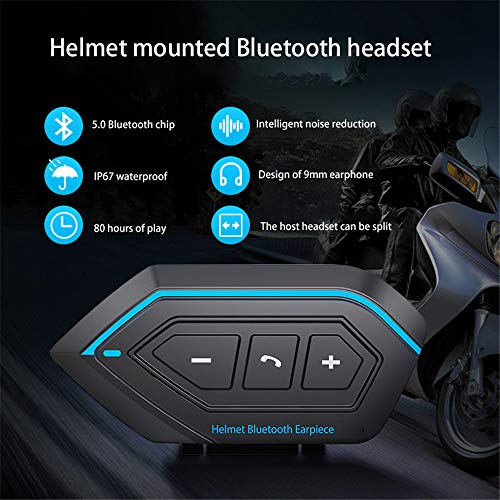 FJYDM Auriculares De Motocicleta Auriculares con Casco Bluetooth 5.0 Soporte para Interfono De Moto De Conexión De 2 Personas con Cancelación De Ruido para Montar A Caballo/Esquiar