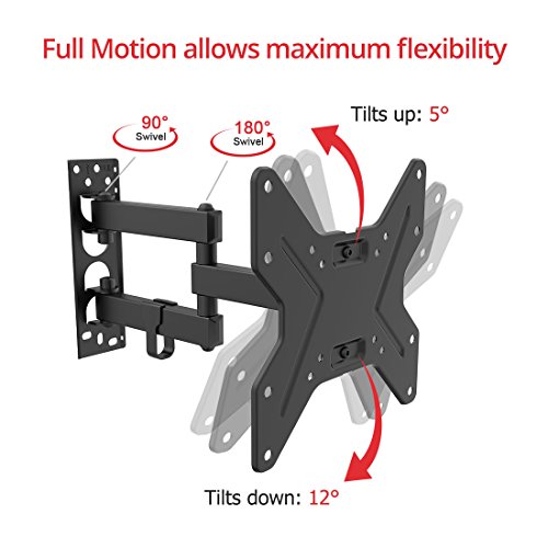 Fleximounts A23 Soporte de Pared para LED/LCD/Plasma/Pantalla Plana/TV de 13''-42'', Fijo, Inclinable y Giratorio, Ultra Delgado con Brazo Articulado, Carga MAX 25kg, VESA MAX 200x200 mm.