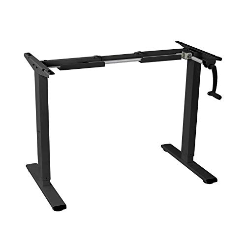 FLEXISPOT Mesa de manivela escritorio ajustable en altura, acero, 101,6 cm (40 ") (Negro)