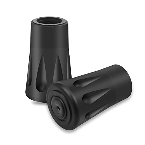 Fodlon 20 Piezas Topes Puntas de Goma para Bastones de Senderismo, Negro Protector de Punta para Bastones de Trekking Caminar, Reemplazo Almohadillas para Bastones de Marcha