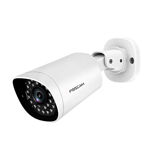 Foscam G2EP - Cámara Exterior PoE Calidad 2MP con visión infrarroja de 20 Metros, Consulta a Distancia sobre móvil, Almacenamiento de Tarjeta SD de 128 GB, IP66 Blanco