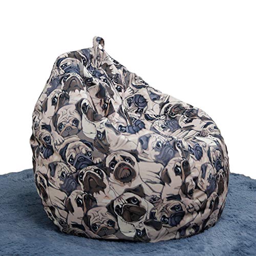 Funda de Puff Pera sin Relleno para Niños Cubierta de Sofá Perezoso Bean Bag Bolsa de Almacenamiento para Sillón Silla Fundas Infantiles de Tumbona Perezosa con Estampado de Animales (4 , 60*75cm )