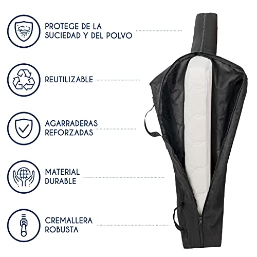 Funda Protector de Colchon Amacenamiento y Mudanzas para Colchones 140x200 x 30 cm - Cama 140x200 cm - 4 Asas y Cierre Zip - Funda Colchon Impermeable, Funda para Guardar colchon